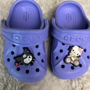 CROCS Kids Lavender Clogs with Cute Charms